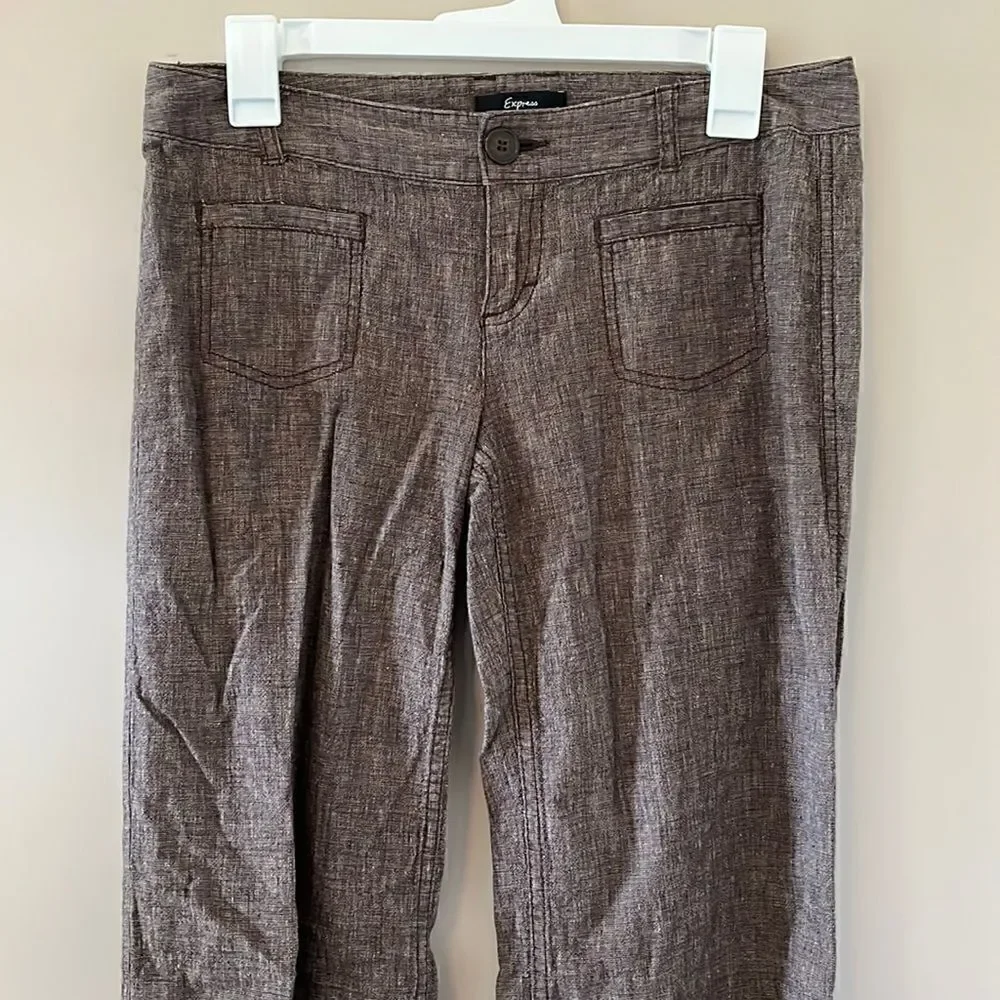Womens’ Express Cotton/Linen Flare Pants Size 2